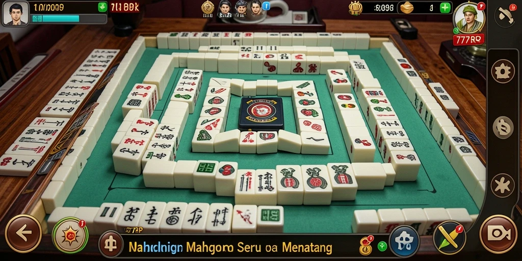 Tampilan gameplay seru dari 77RP, permainan Mahjong yang menantang.