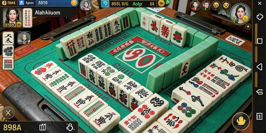 Tampilan gameplay menarik dalam permainan Mahjong 898A.