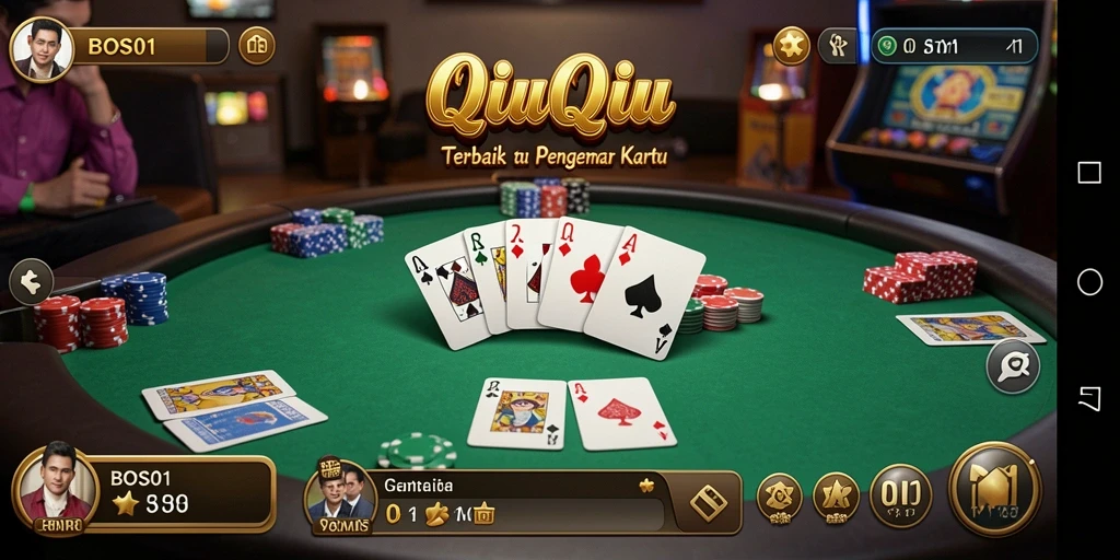 Screenshot BOS01 yang menunjukkan gameplay QiuQiu yang seru.
