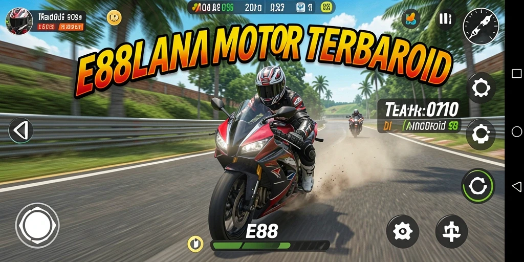 Tampilan mendebarkan saat motor melaju cepat di trek balap.