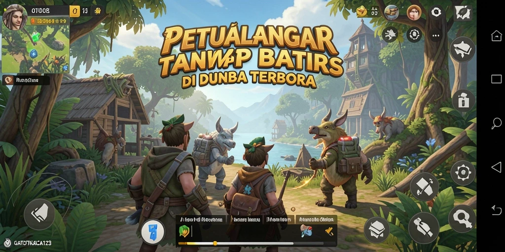 Tampilan gameplay GATOTKACA123 dalam dunia terbuka yang luas.
