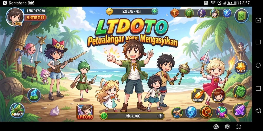 Tampilan gameplay LTDTOTO yang penuh aksi dan karakter anime yang menawan.