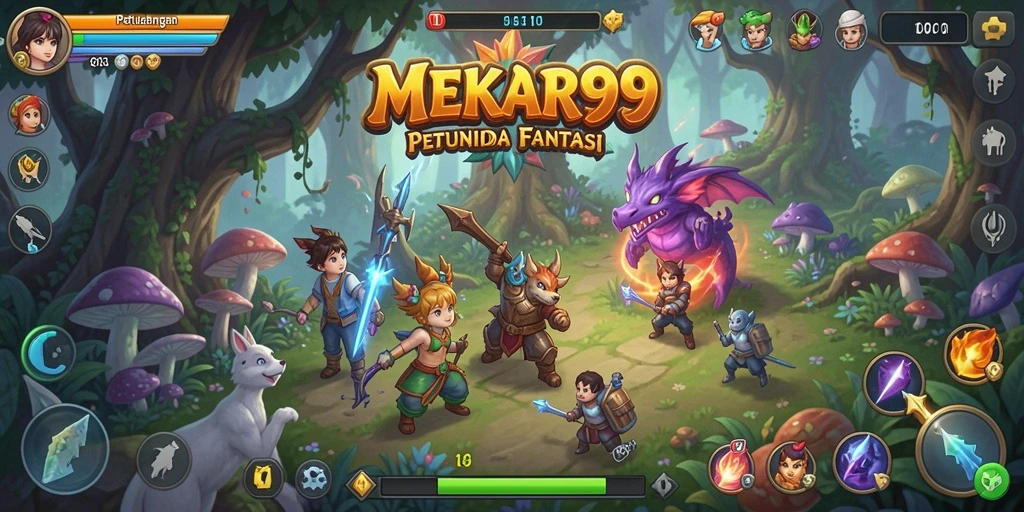 Screenshot utama MEKAR99 menampilkan gameplay seru di dunia petualangan.