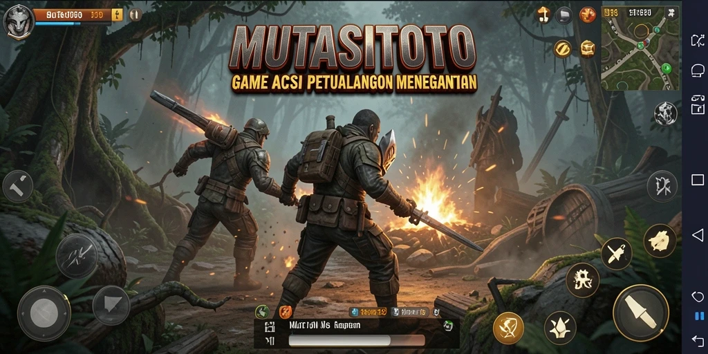 Tampilan action seru dalam gameplay MUTASITOTO dengan pertarungan yang intens.