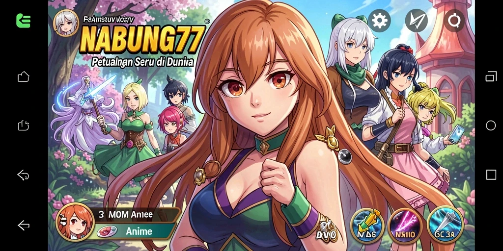 Screenshot menunjukkan karakter anime dalam aksi petualangan yang seru.