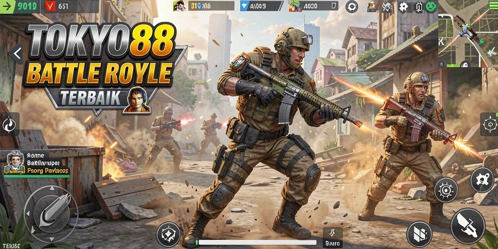 Gameplay seru dari TOKYO88 dalam pertempuran Battle Royale.