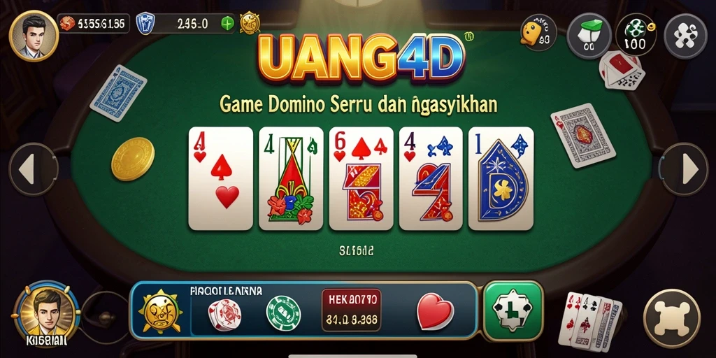 Screenshot permainan UANG4D menampilkan aksi seru domino.